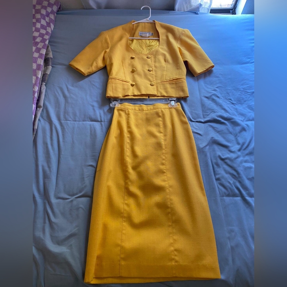 1980s Vintage Howard Wolf Skirt two-piece suit